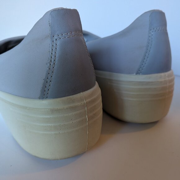 ECCO Soft 7 - Women’s Casual Wedge Slip-On Shoes - Gray White US 9-9.5/EU 40 - Picture 3 of 5